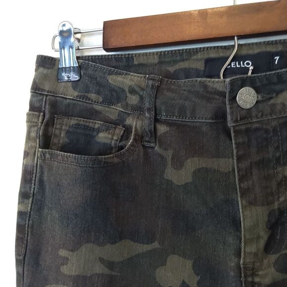 Cello green camo 5 pocket distressed skinny jeans - Picture 5 of 16